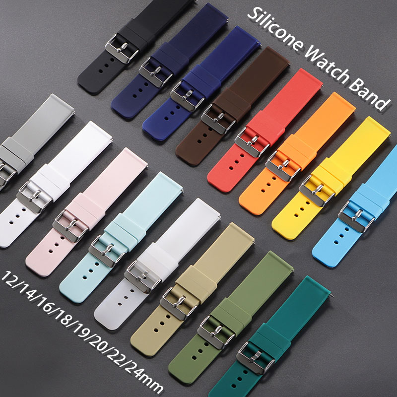 Canvas Strap Watch - Pulseira de silicone 12mm 14mm 16mm