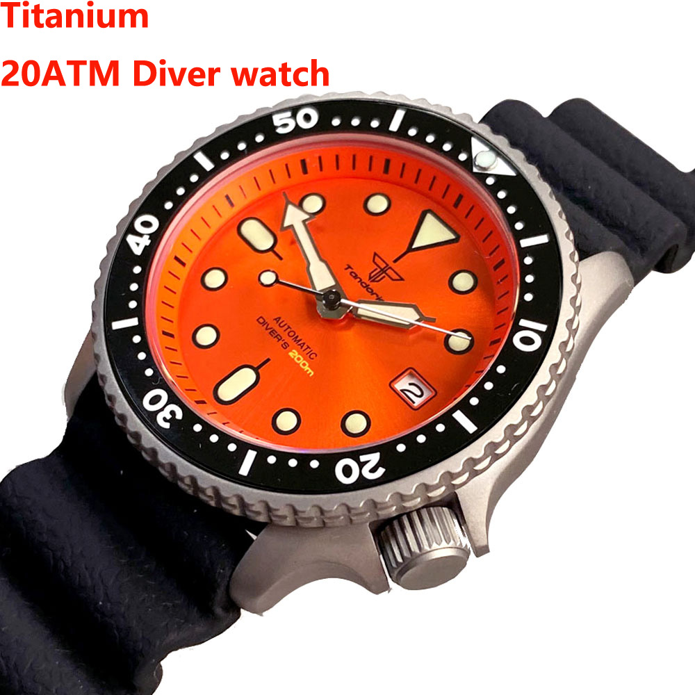 Rubber Strap Diver - Relógio Masculino Tandorio 41mm em Titânio