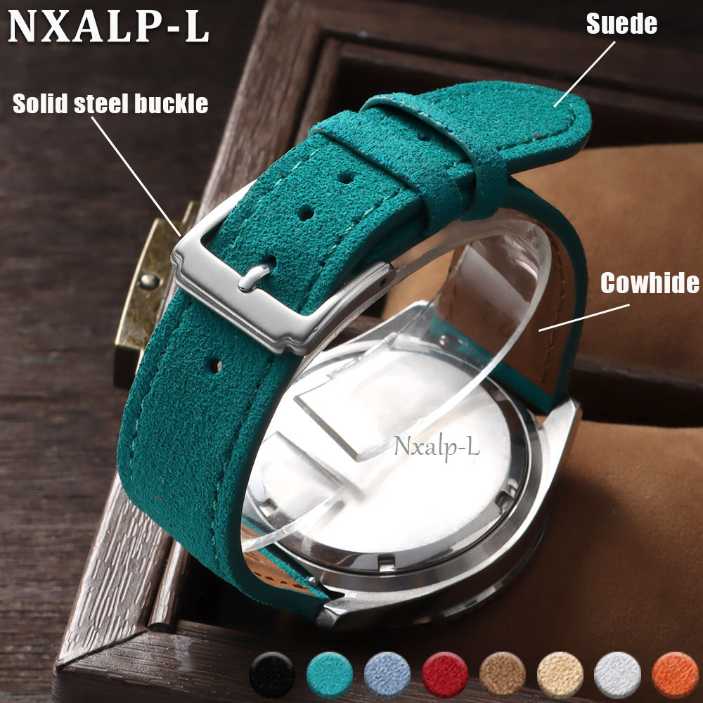 Suede Strap Watch - Pulseira de Couro Genuíno de Camurça