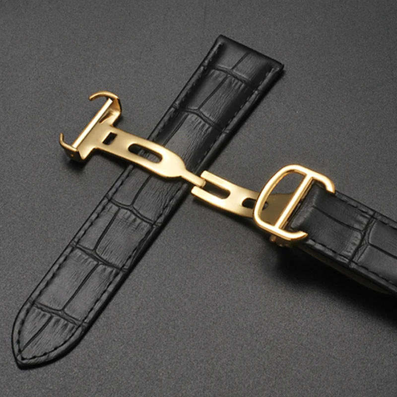 Cartier Watch Santos - Pulseira de couro genuíno com padrão