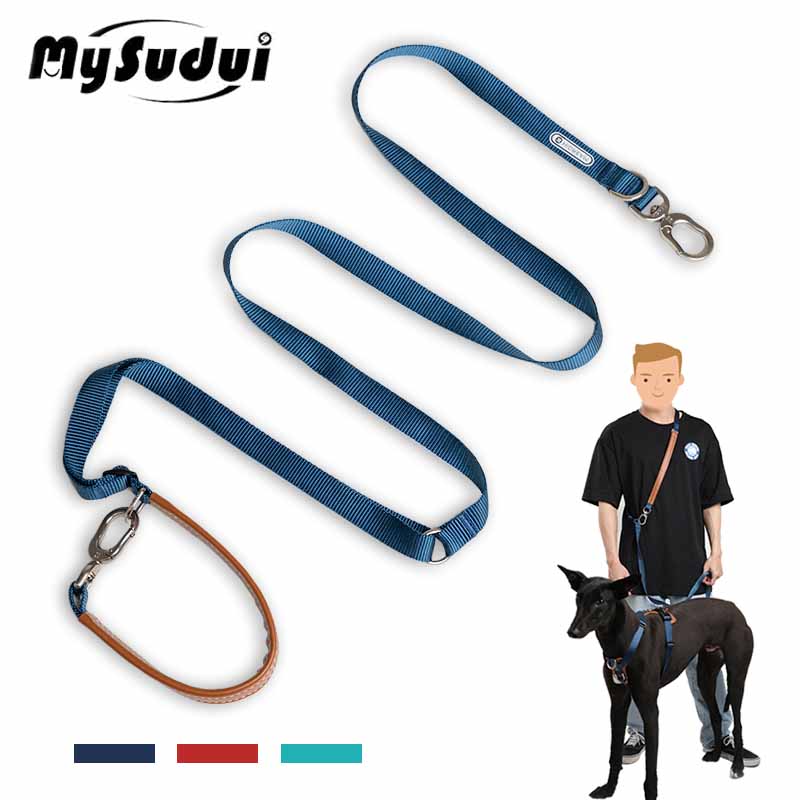 Leather Strap Quick Release - Mysudui-Multi-Function Dog Chumbo Ajustável, Mão Livre,