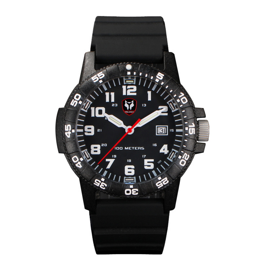 Rubber Strap Diver - Hnlgnox-Relógio de pulso masculino impermeável quartzo,
