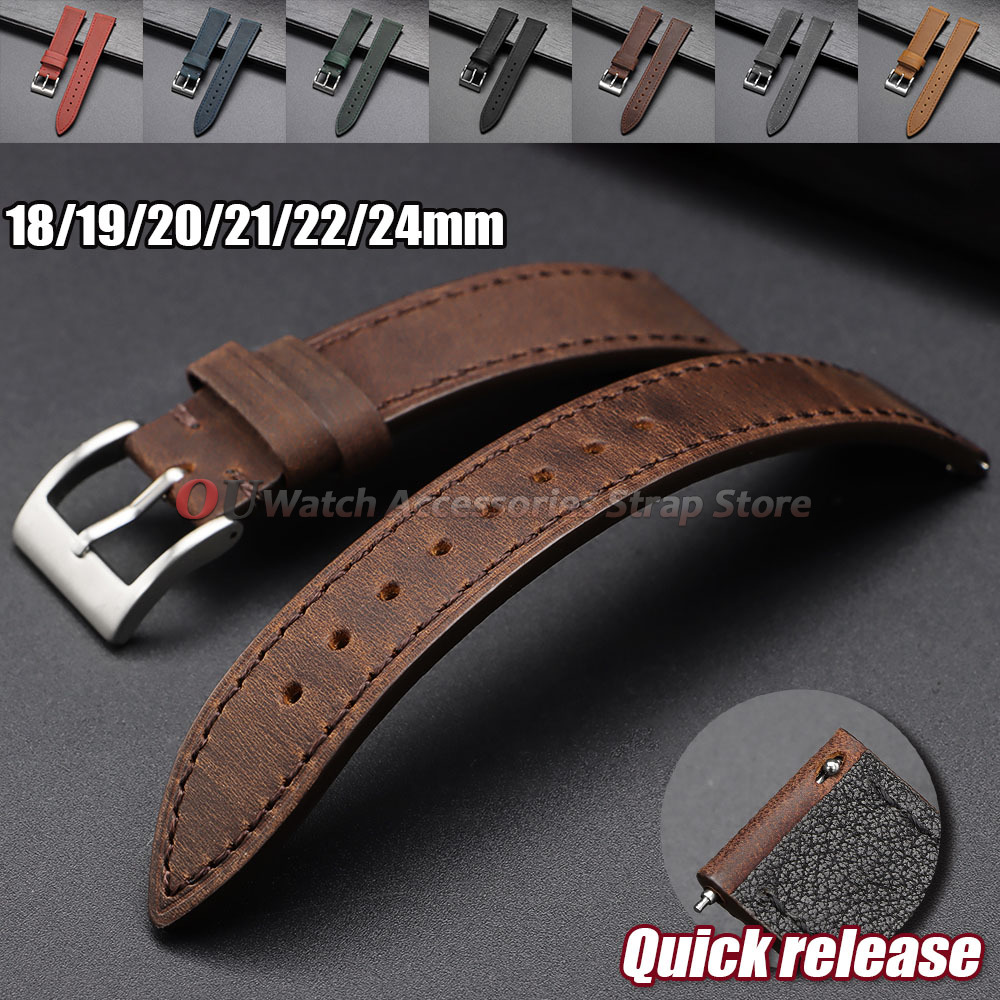 Leather Strap Quick Release - Pulseira de Relógio Vintage em Couro