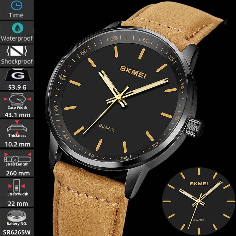 Suede Strap Watch - Skmei marca original relógios de quartzo