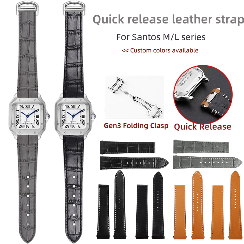 Pulseira de Couro de Liberação - Cartier Watch Santos avaliação e preço
