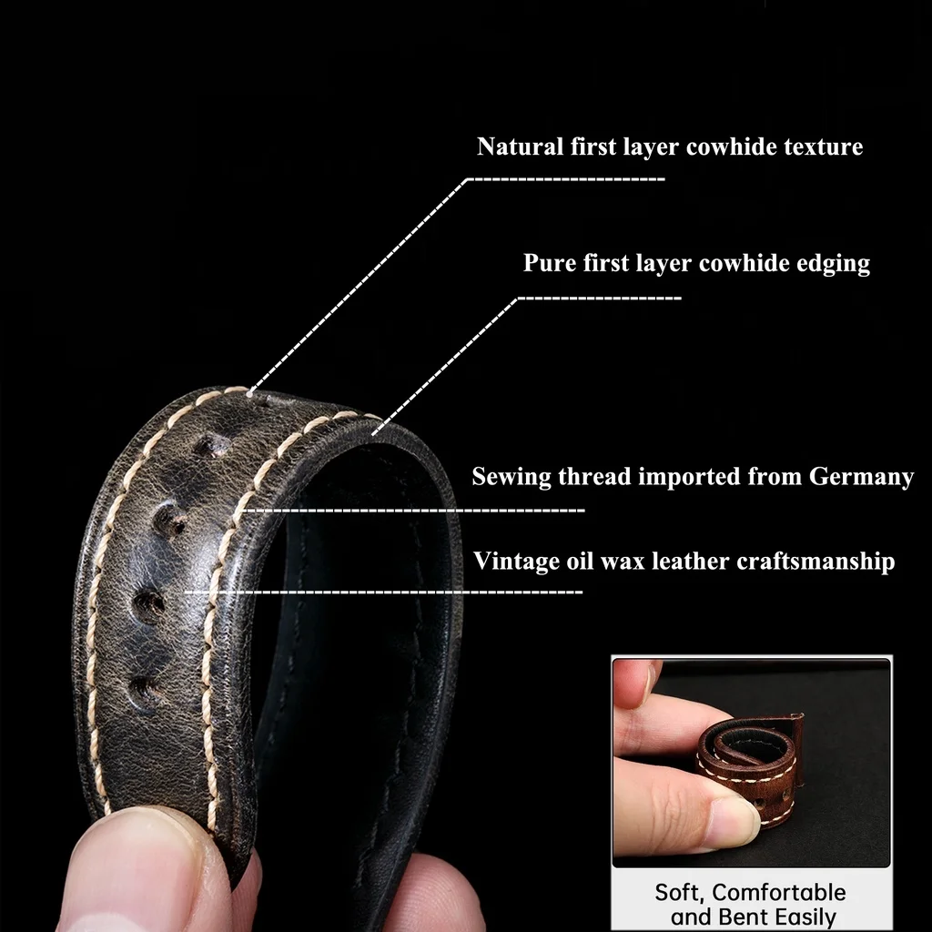 Pulseira de couro genuíno de a - Leather Strap Quick Release avaliação e preço