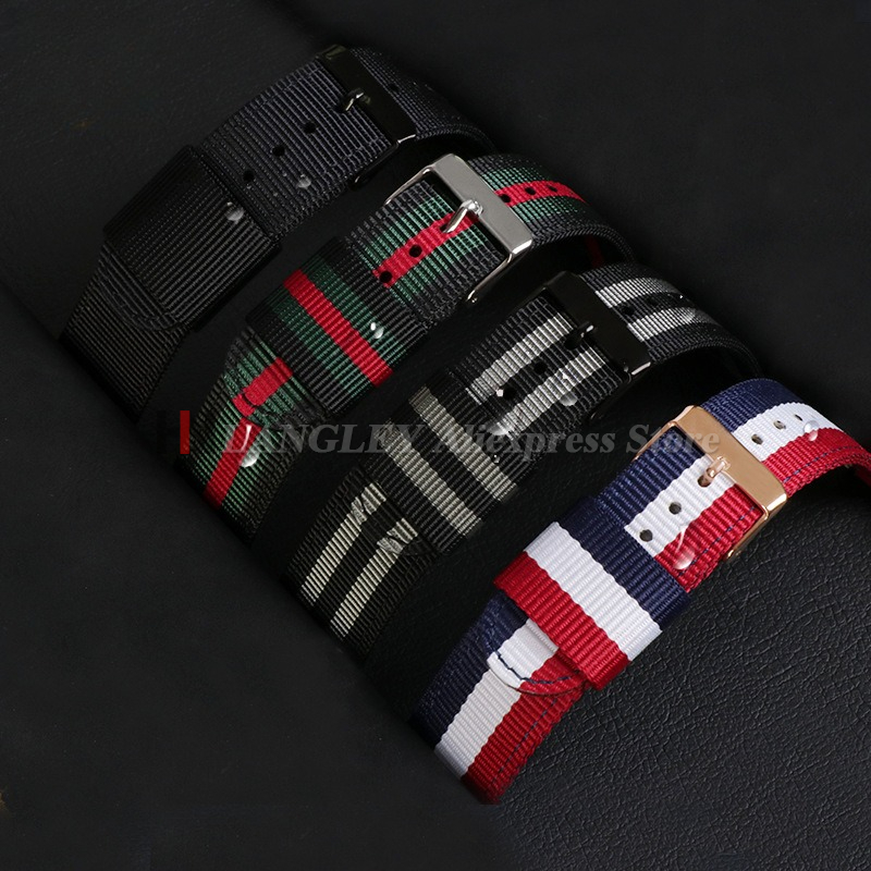 17mm 19mm 20mm tecido pulseira - Canvas Strap Watch avaliação e preço