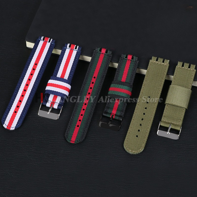 17mm 19mm 20mm tecido pulseira - Canvas Strap Watch avaliação e preço