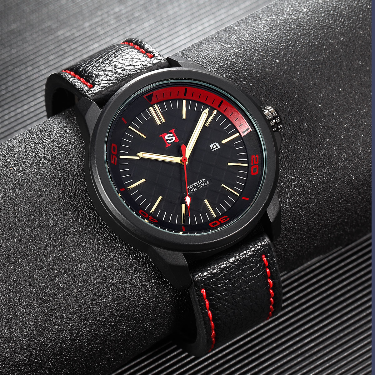 NS Simple Fashion men watch Re - Suede Strap Watch avaliação e preço