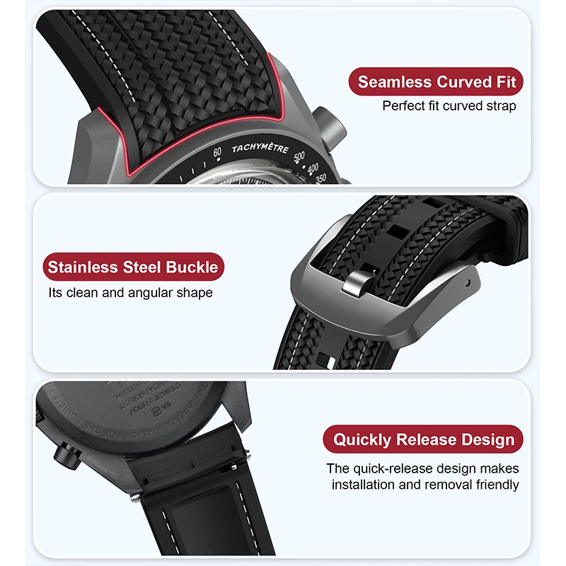 Pulseira de Borracha de 20mm c - Rubber Strap Diver avaliação e preço